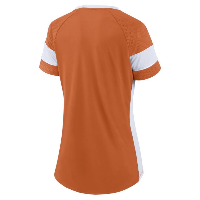 NCAA Fanatics Texas Texas Longhorns Unmasked Hero Block Party Athena Lace-Up Top