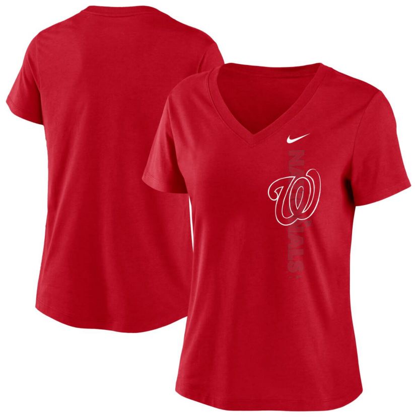 MLB Nike Washington Nationals Local Team Tri-Blend V-Neck T-Shirt
