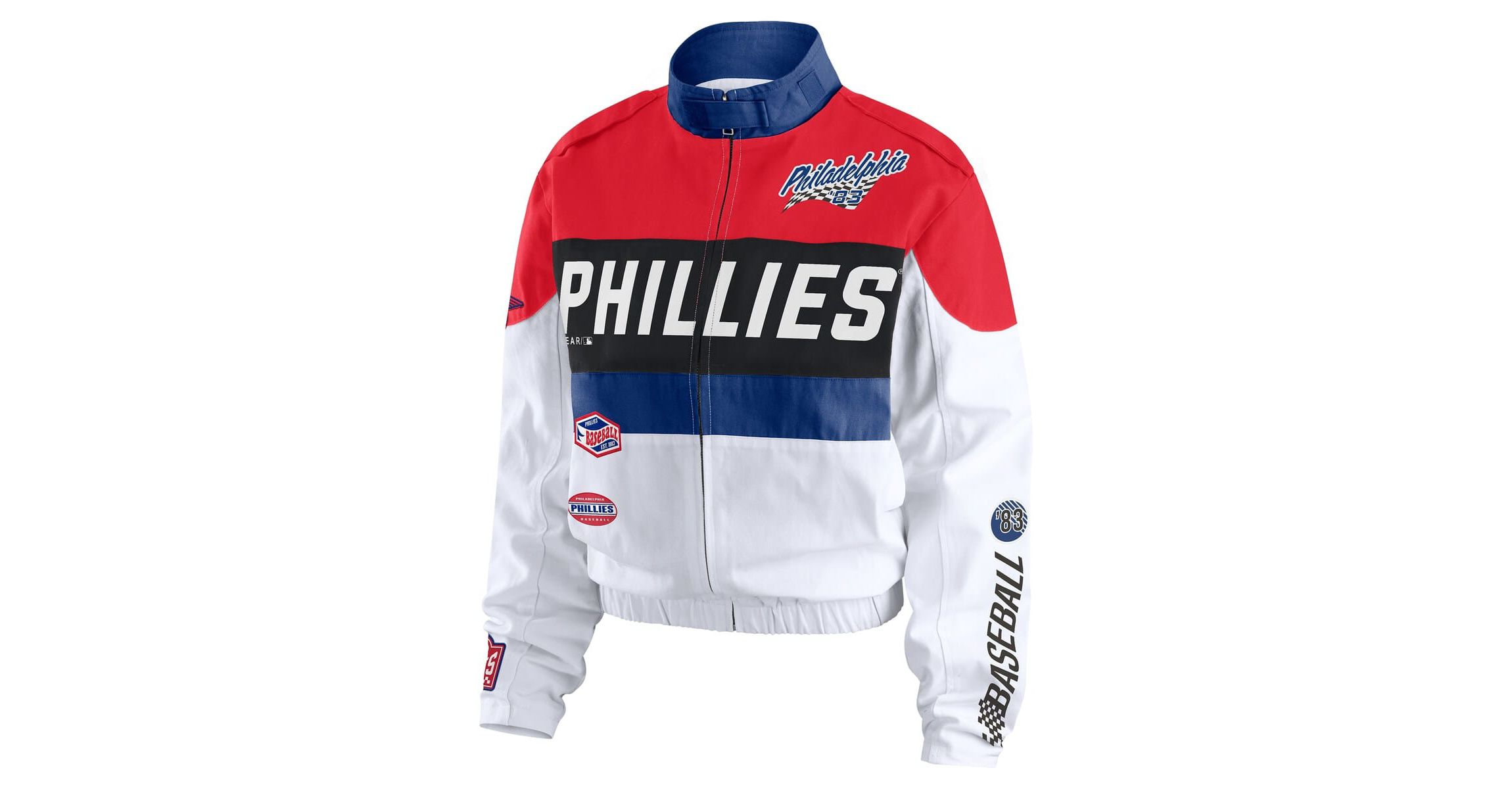 MLB Red/White Philadelphia Phillies Racing Full-Zip Jacket
