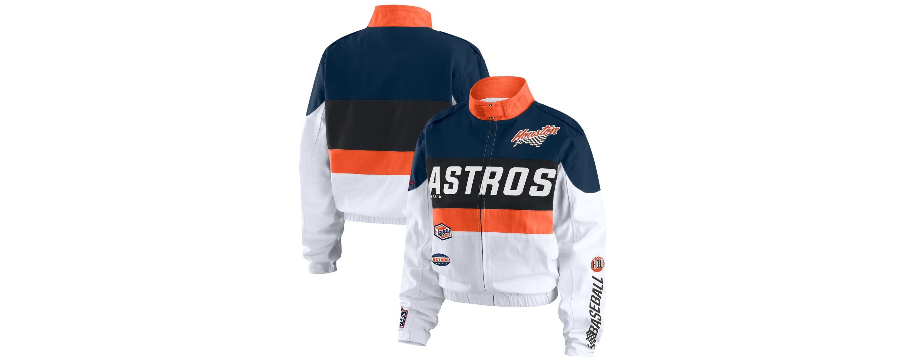 MLB Orange/White Houston Astros Racing Full-Zip Jacket