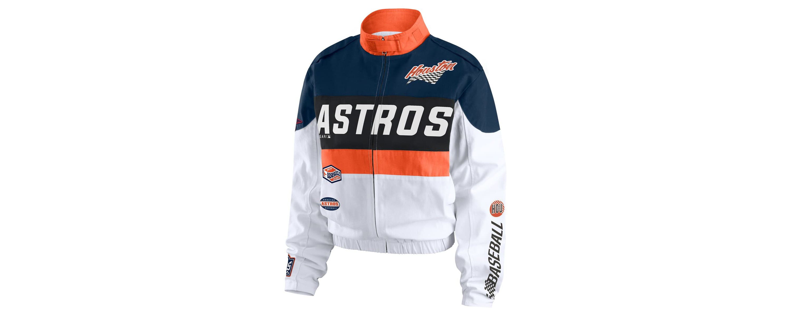 MLB Orange/White Houston Astros Racing Full-Zip Jacket