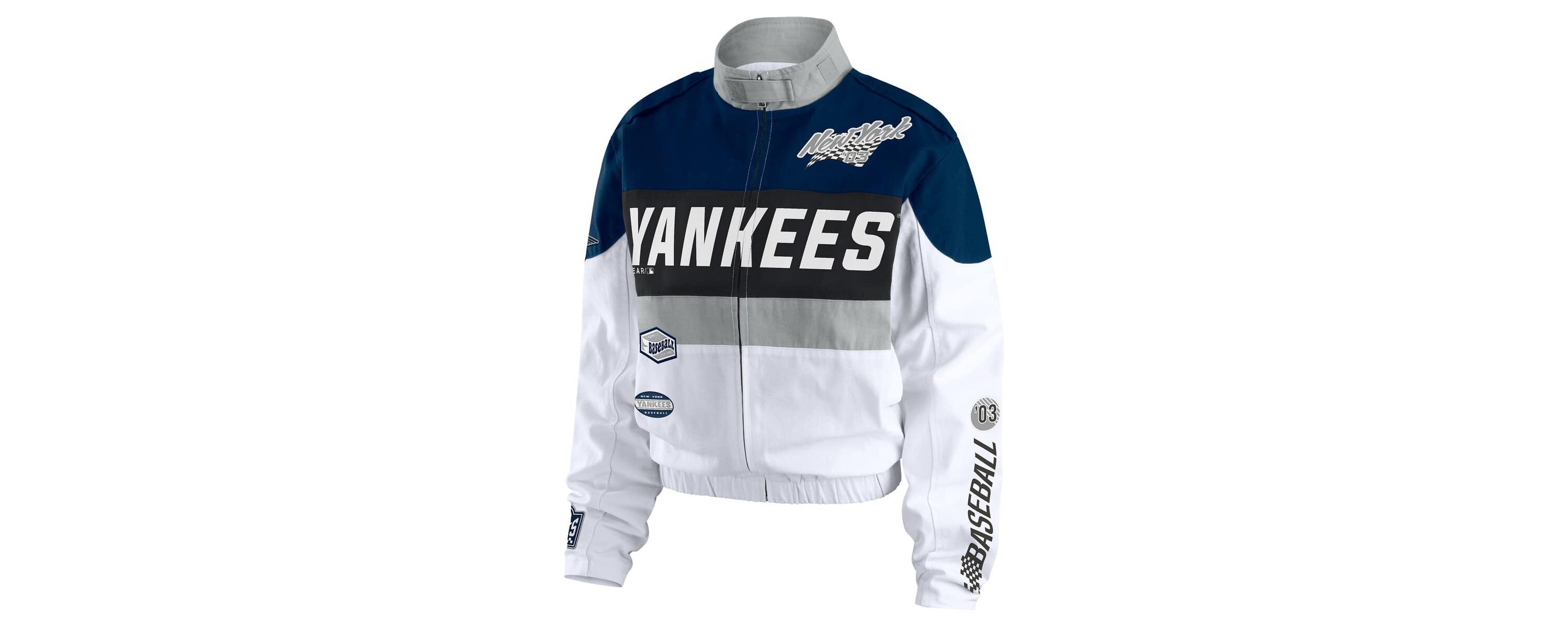 MLB Navy/White New York Yankees Racing Full-Zip Jacket