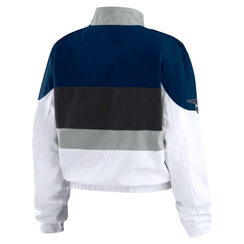 MLB Navy/White New York Yankees Racing Full-Zip Jacket