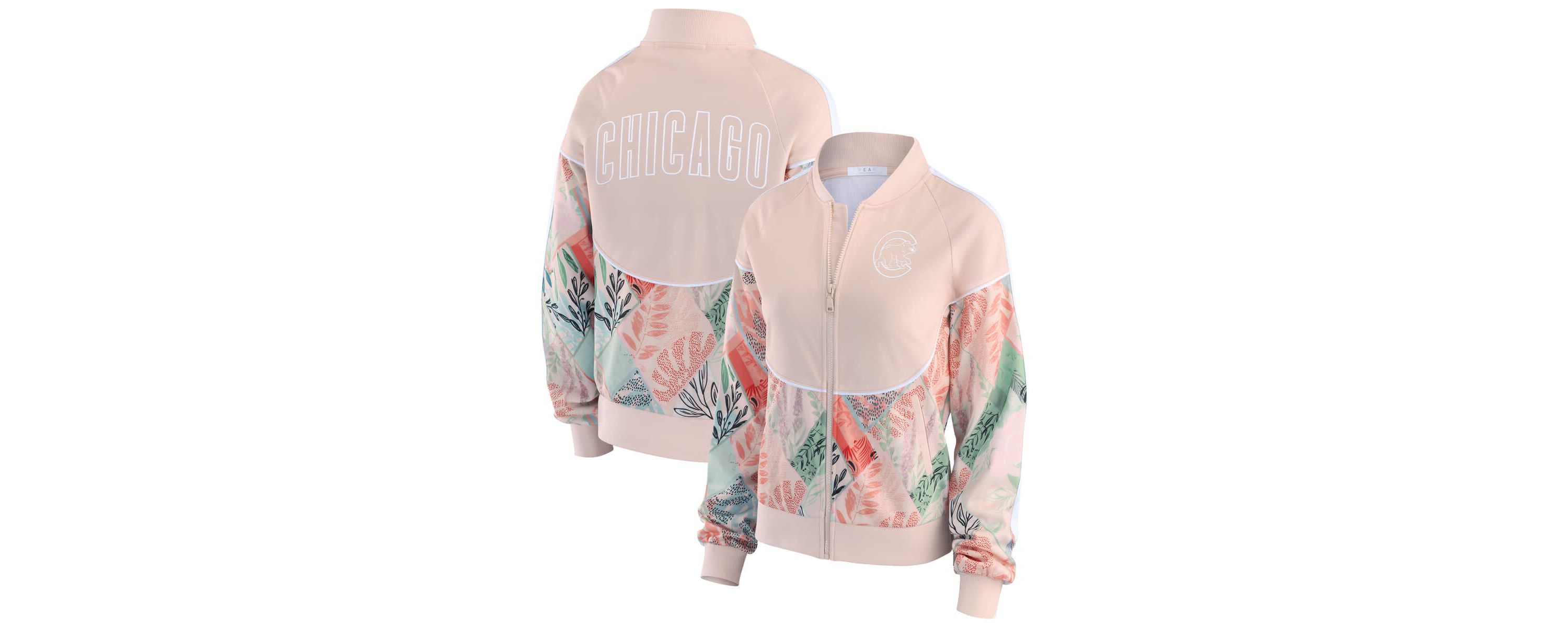 MLB Sand Chicago Cubs Raglan Full-Zip Track Jacket