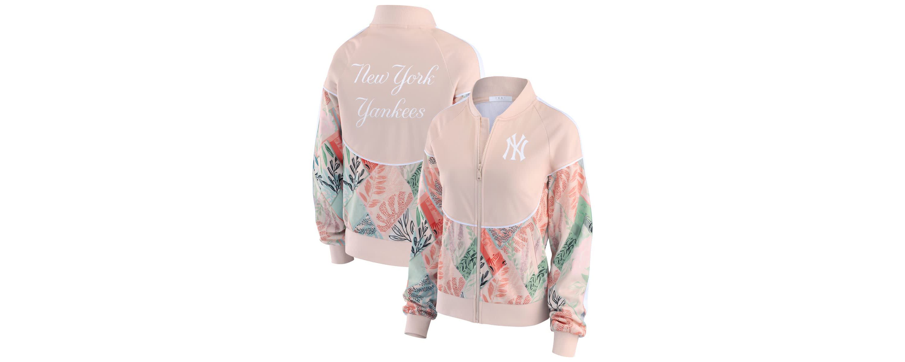 MLB Sand New York Yankees Raglan Full-Zip Track Jacket