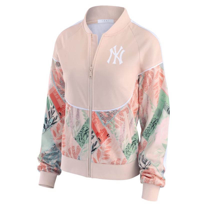 MLB Sand New York Yankees Raglan Full-Zip Track Jacket
