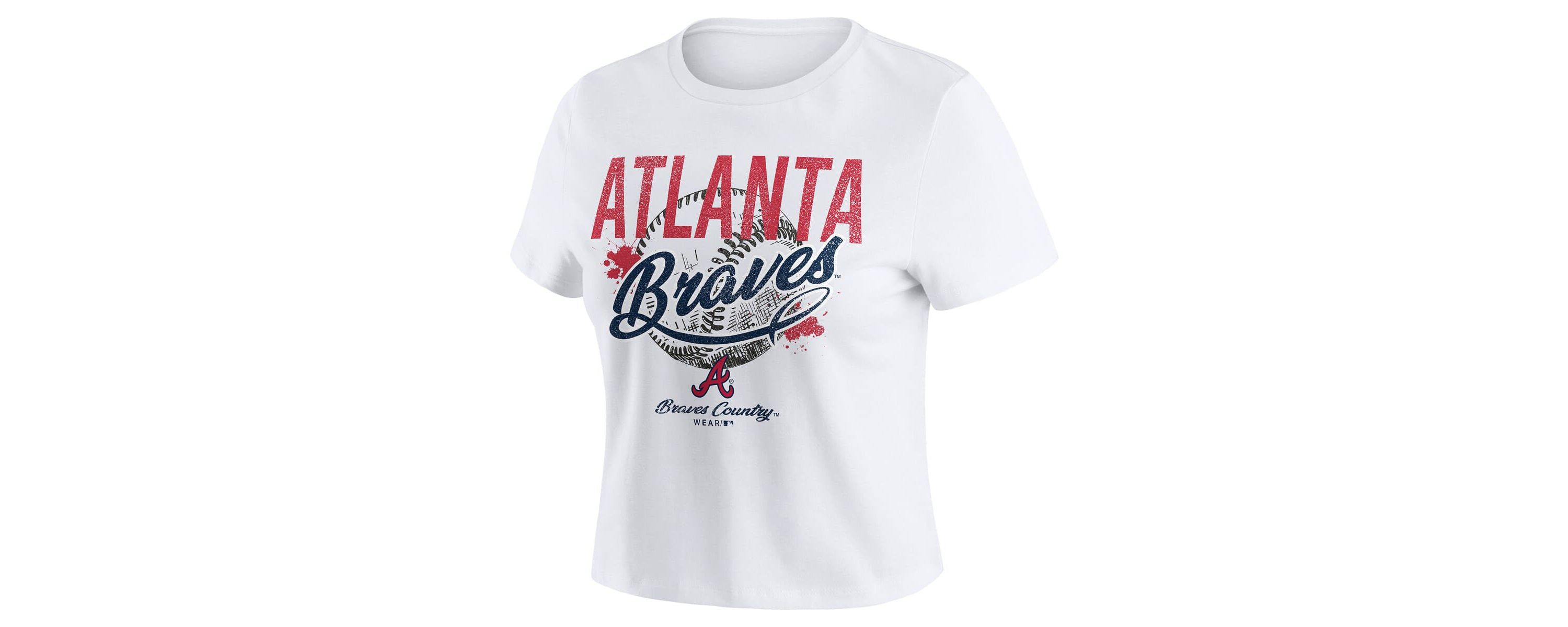 MLB Atlanta Braves Distressed Cropped Baby T-Shirt