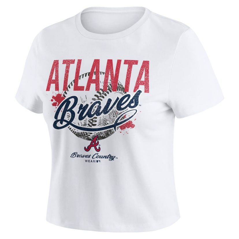 MLB Atlanta Braves Distressed Cropped Baby T-Shirt