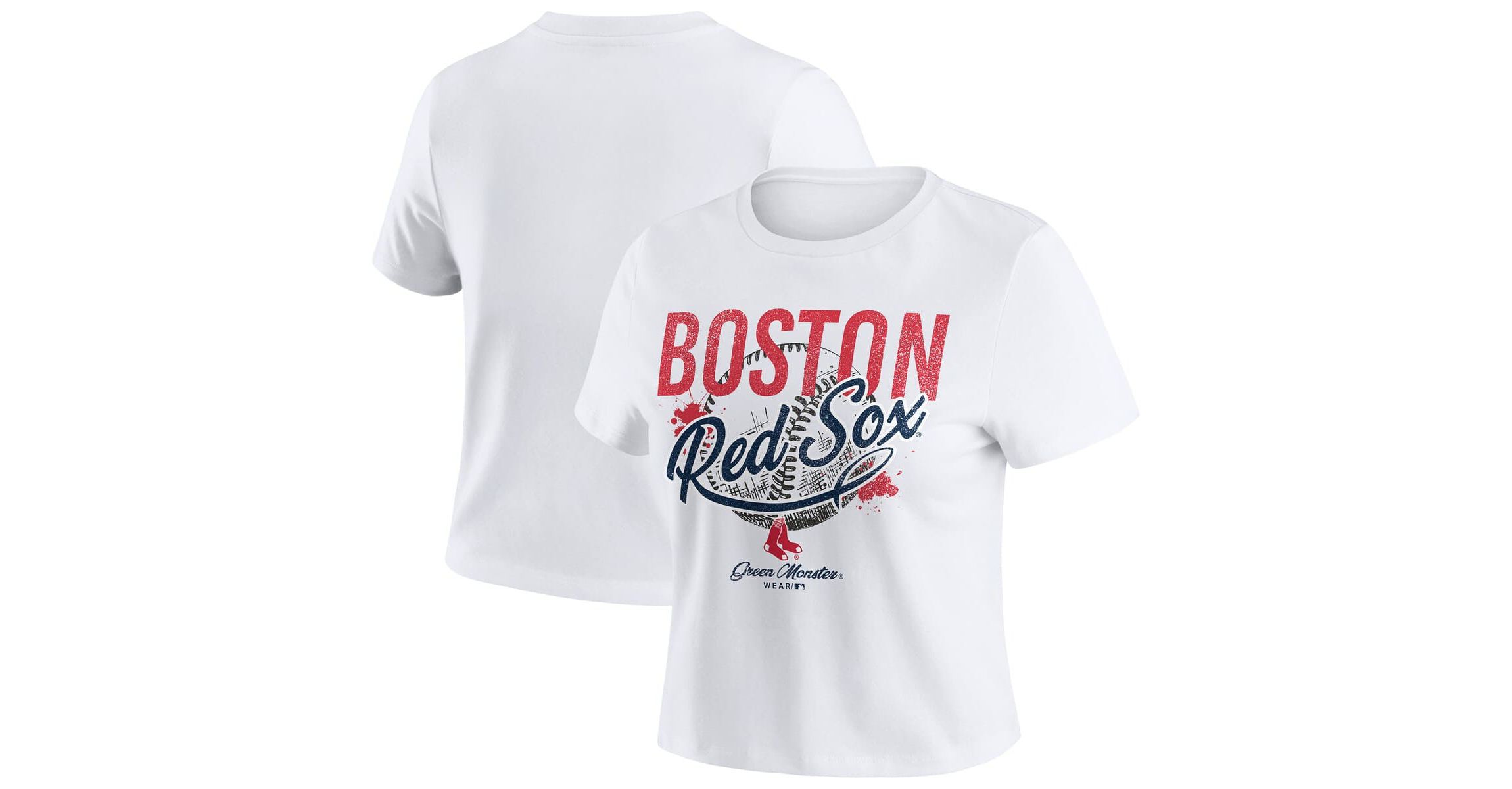Boston Red Sox MLB Boston Sox Distressed Cropped Baby T-Shirt