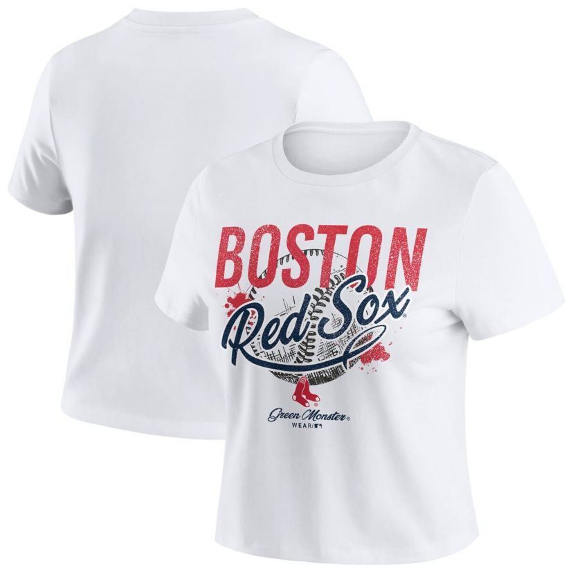 Boston Red Sox MLB Boston Sox Distressed Cropped Baby T-Shirt