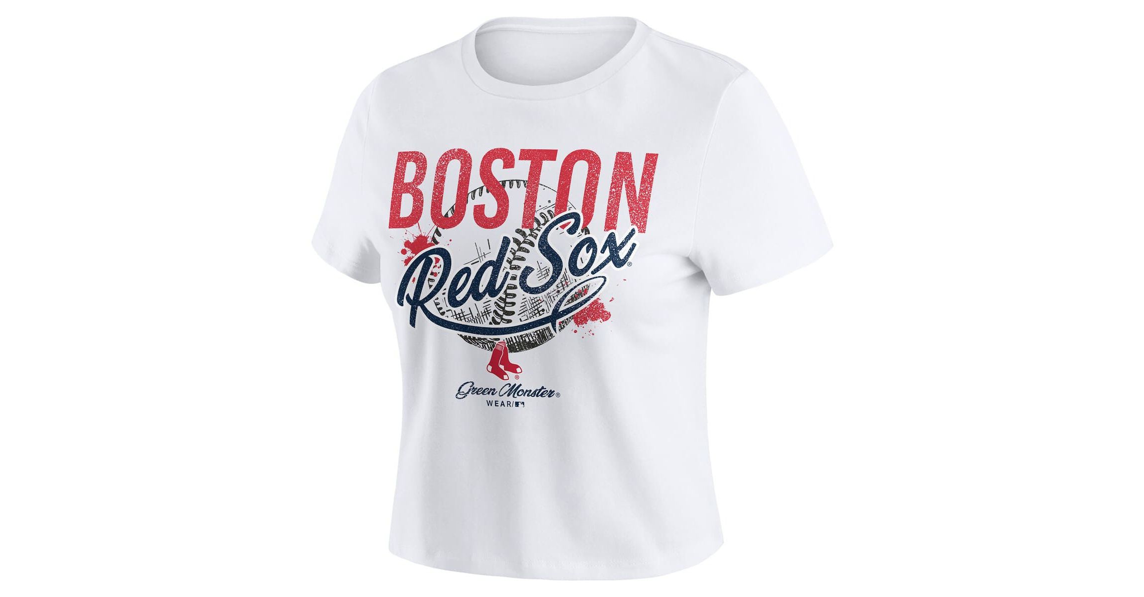 Boston Red Sox MLB Boston Sox Distressed Cropped Baby T-Shirt