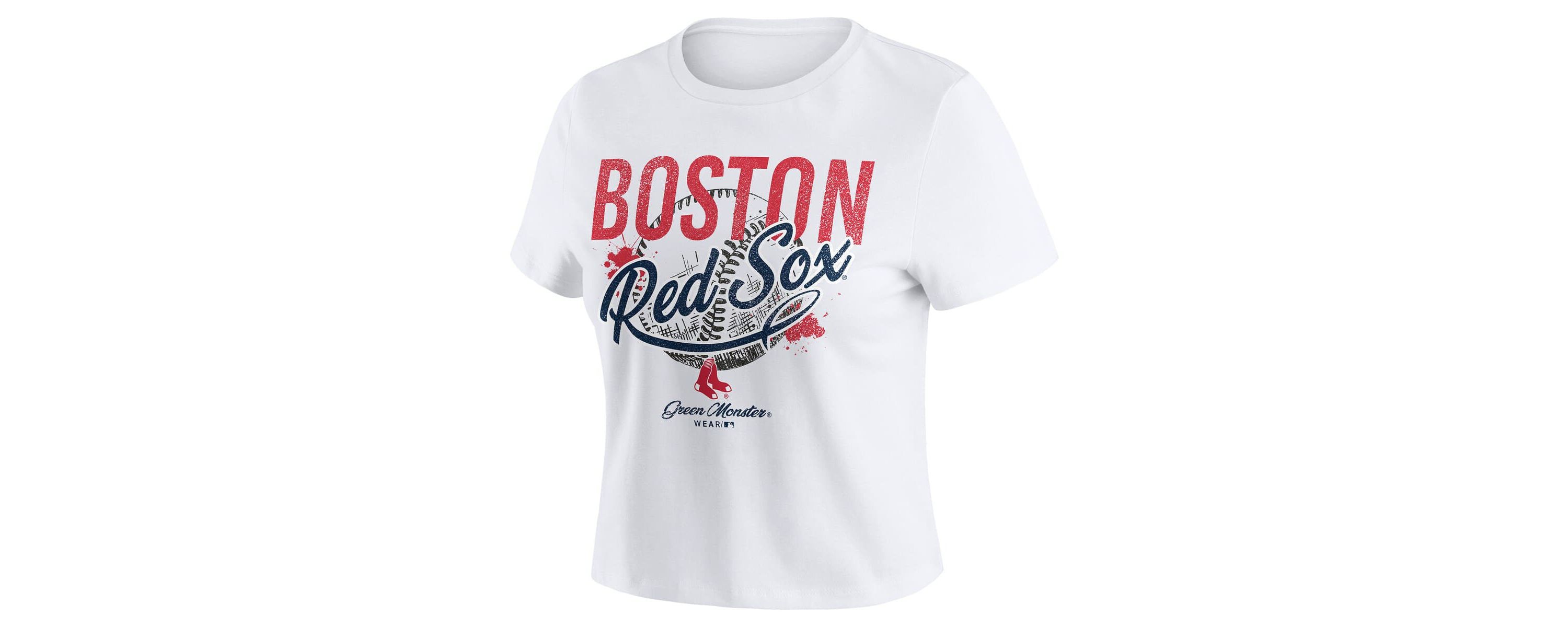 Boston Red Sox MLB Boston Sox Distressed Cropped Baby T-Shirt