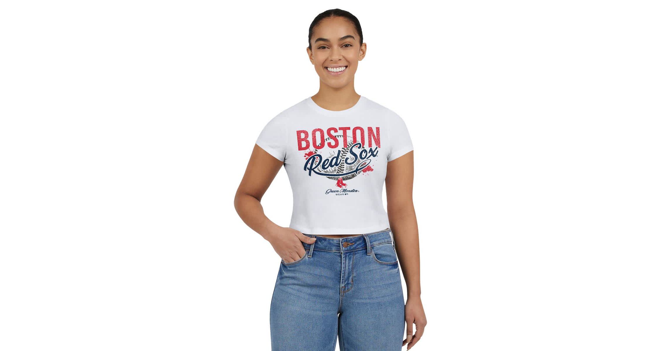 Boston Red Sox MLB Boston Sox Distressed Cropped Baby T-Shirt
