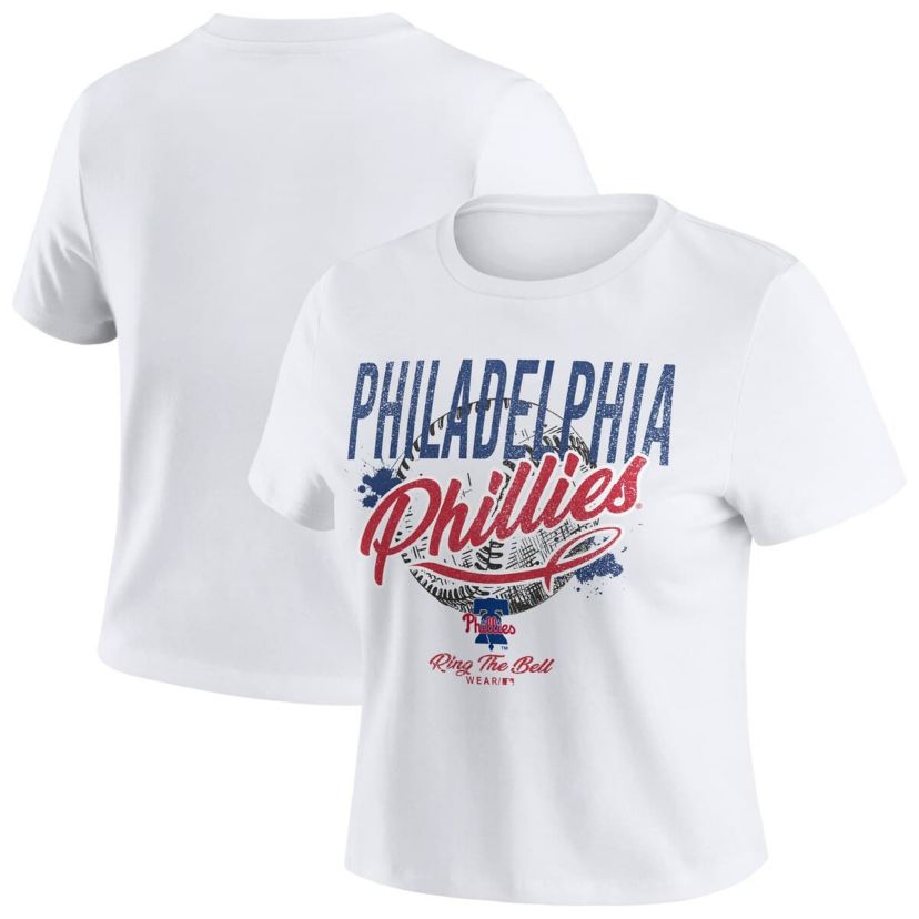 MLB Philadelphia Phillies Distressed Cropped Baby T-Shirt