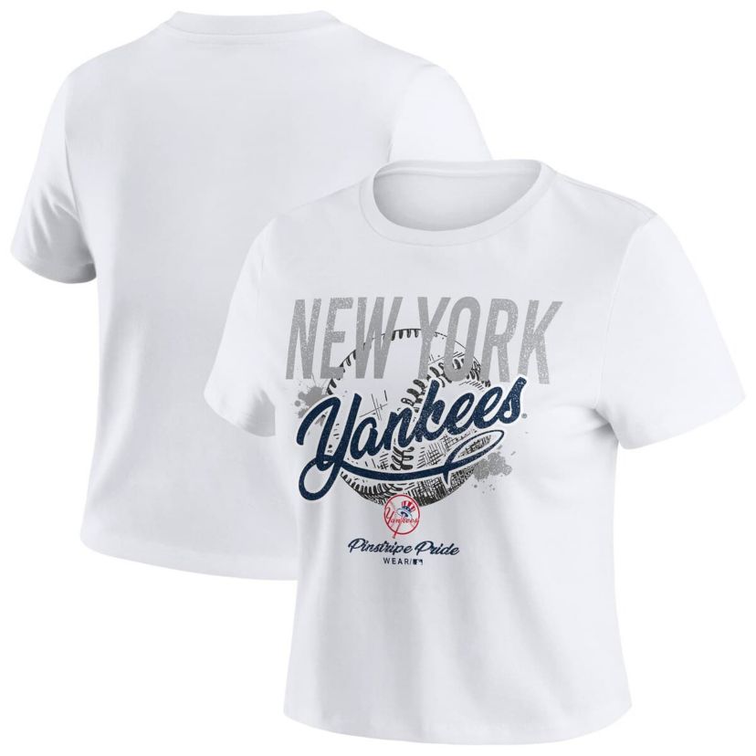 MLB New York Yankees Distressed Cropped Baby T-Shirt