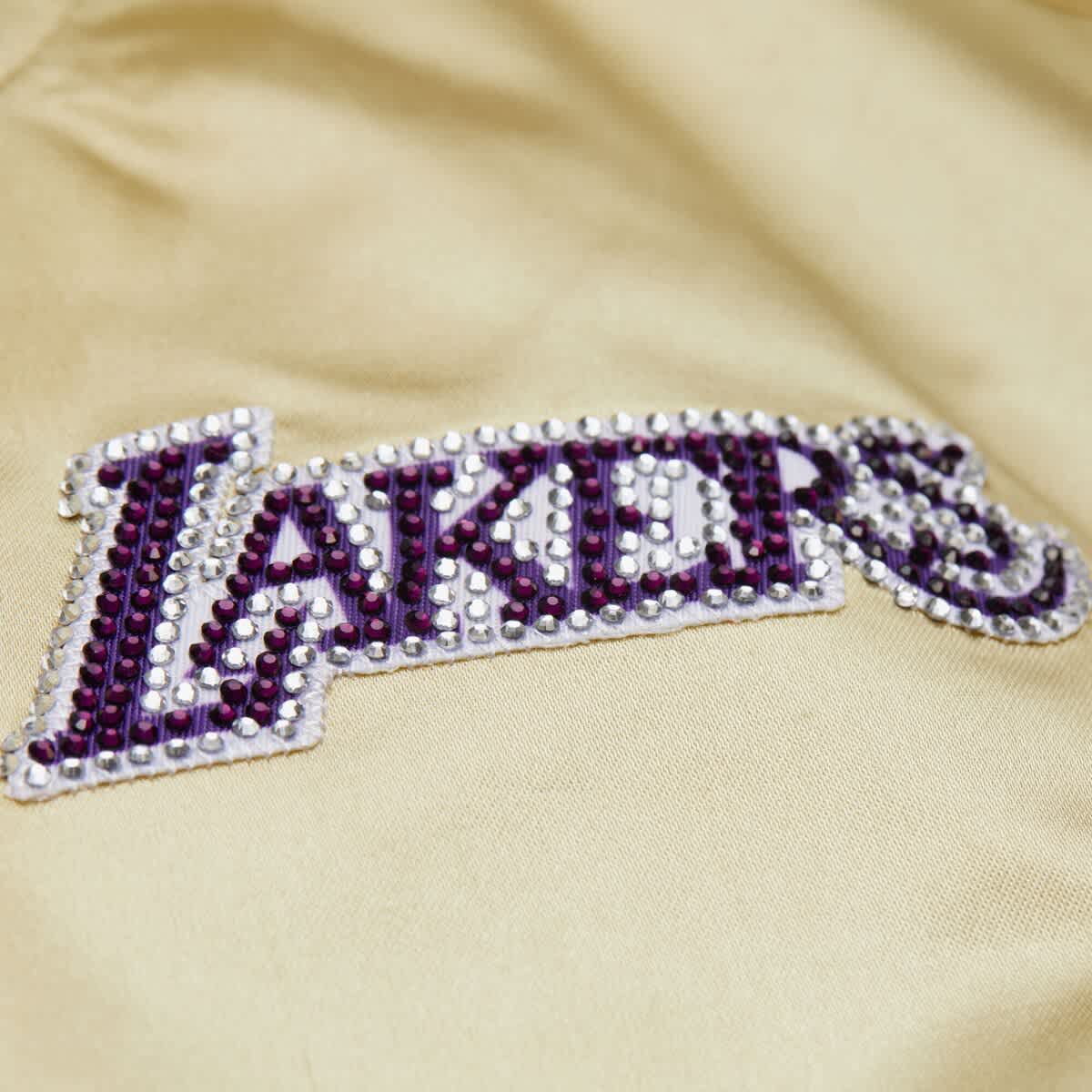 NBA x DANNIJO Los Angeles Lakers Cropped Satin Full-Snap Jacket
