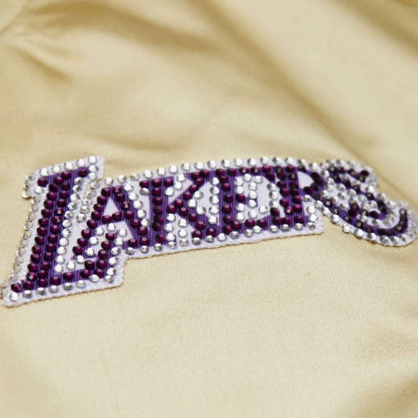 NBA x DANNIJO Los Angeles Lakers Cropped Satin Full-Snap Jacket