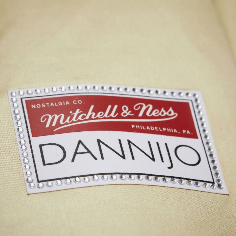 NBA x DANNIJO Los Angeles Lakers Cropped Satin Full-Snap Jacket