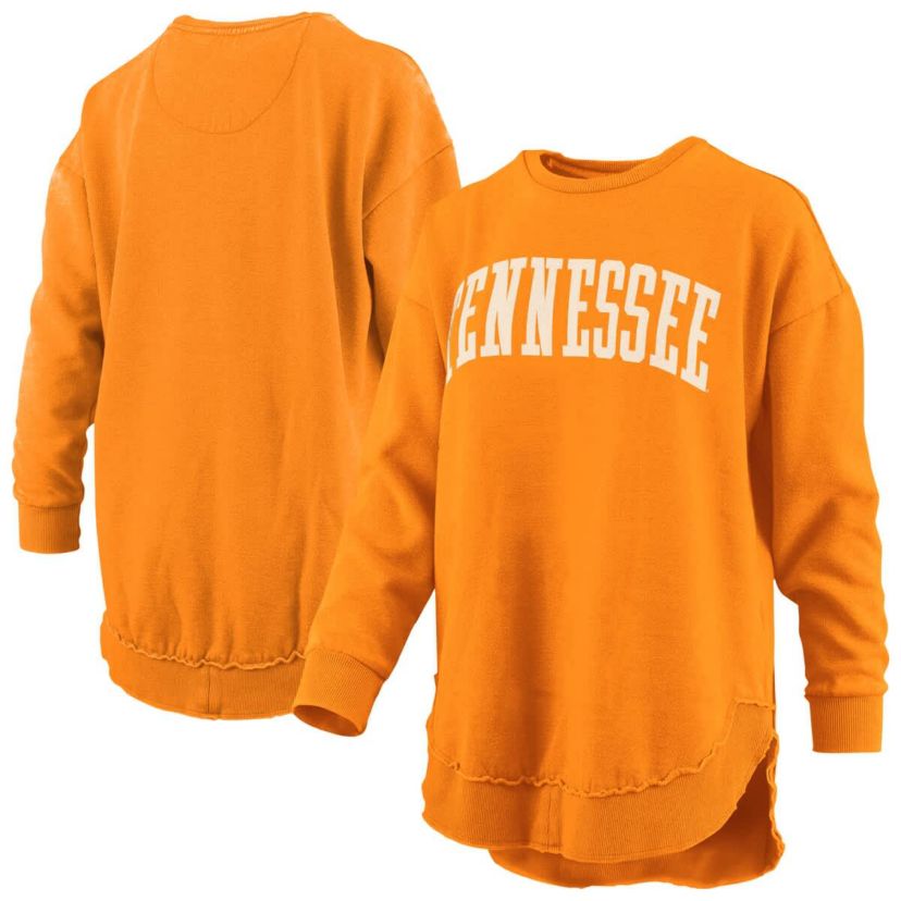NCAA Tennessee Tennessee Volunteers Melange Poncho Vintage Fleece Long Sleeve Pullover Sweatshirt