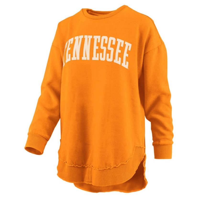 NCAA Tennessee Tennessee Volunteers Melange Poncho Vintage Fleece Long Sleeve Pullover Sweatshirt