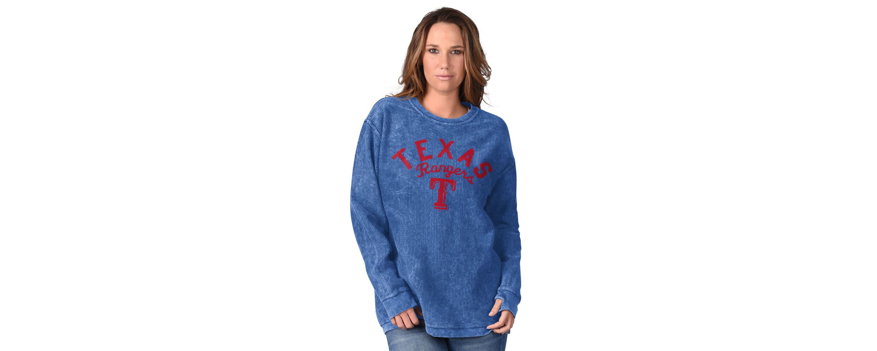 MLB Texas Rangers Comfy Cord Pullover Sweatshirt