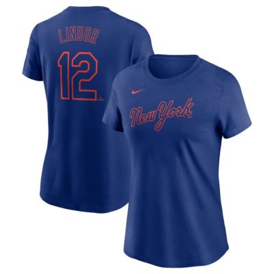 MLB Nike Francisco Lindor New York Mets Cooperstown Collection Fuse Name & Number T-Shirt
