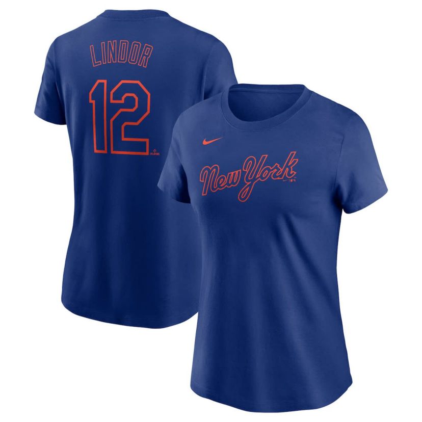 MLB Nike Francisco Lindor New York Mets Fuse Name & Number T-Shirt