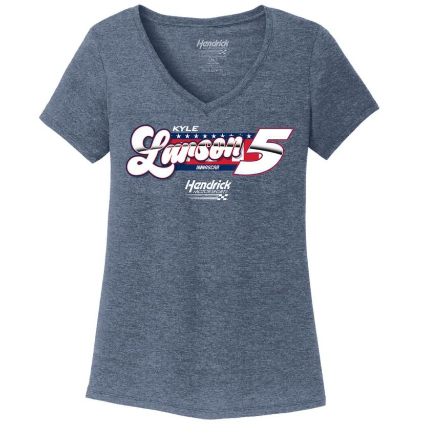NASCAR Kyle Larson Tri-Blend V-Neck T-Shirt