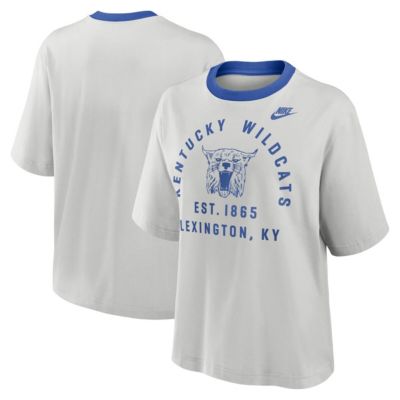 NCAA Nike Kentucky Wildcats Legacy Arch Script Boxy T-Shirt, Gray, XS