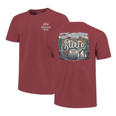 Image One Women's NCAA Mississippi State Bulldogs Campus Scene Drawing Script T-Shirt