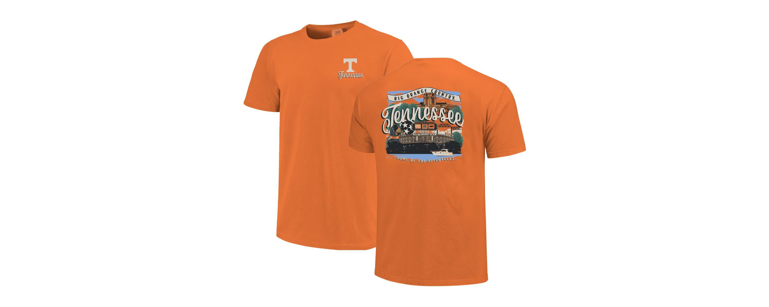 NCAA Tennessee Tennessee Volunteers Campus Scene Drawing Script T-Shirt