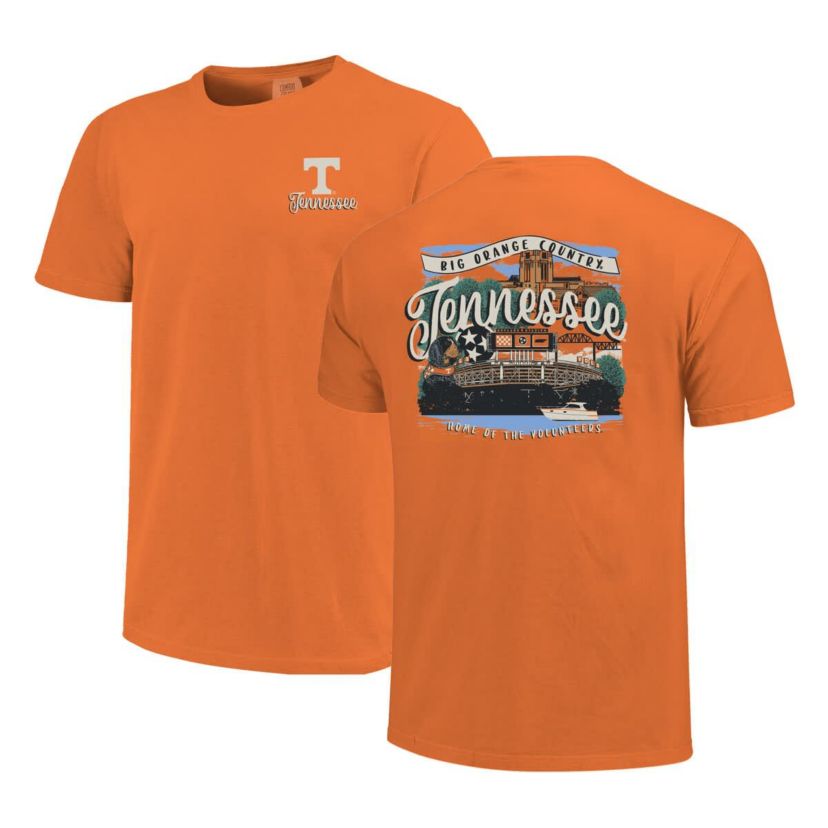 NCAA Tennessee Tennessee Volunteers Campus Scene Drawing Script T-Shirt