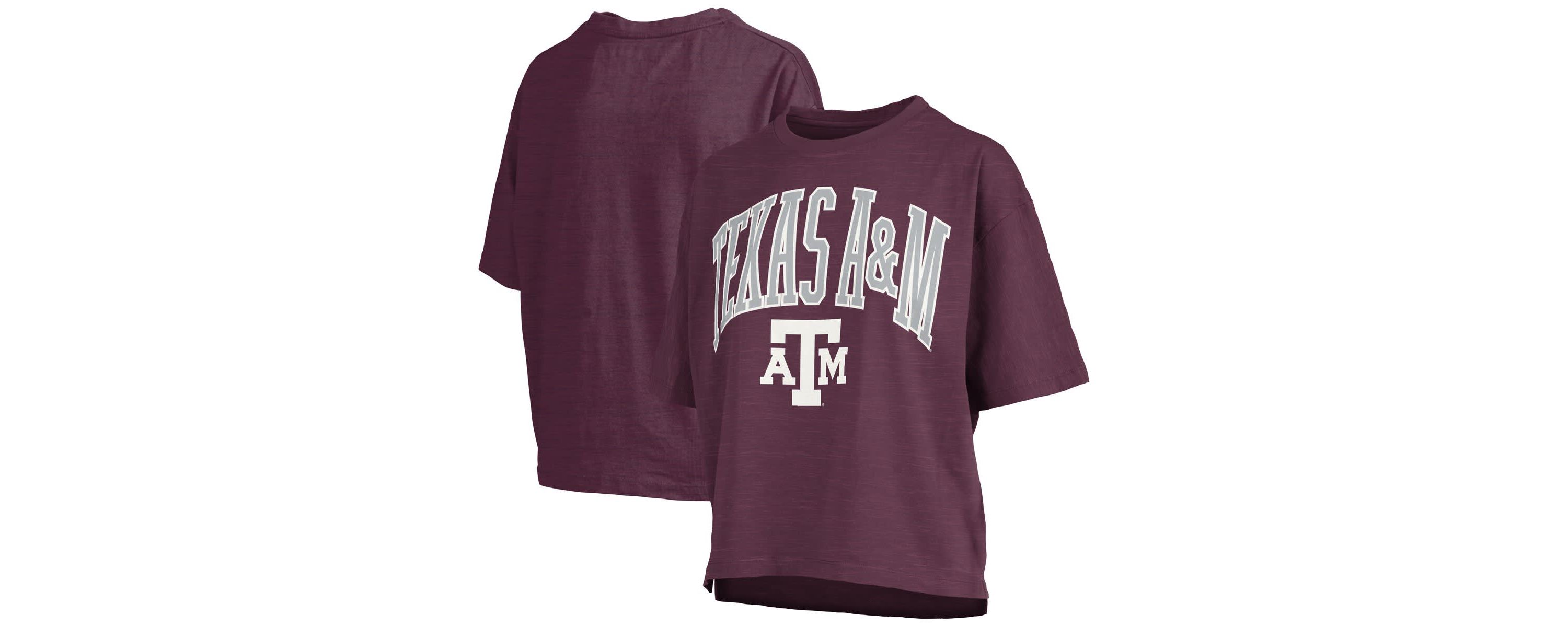 NCAA Texas A&M Aggies Nelson Arch Over Logo Waist Length Oversized Slub T-Shirt