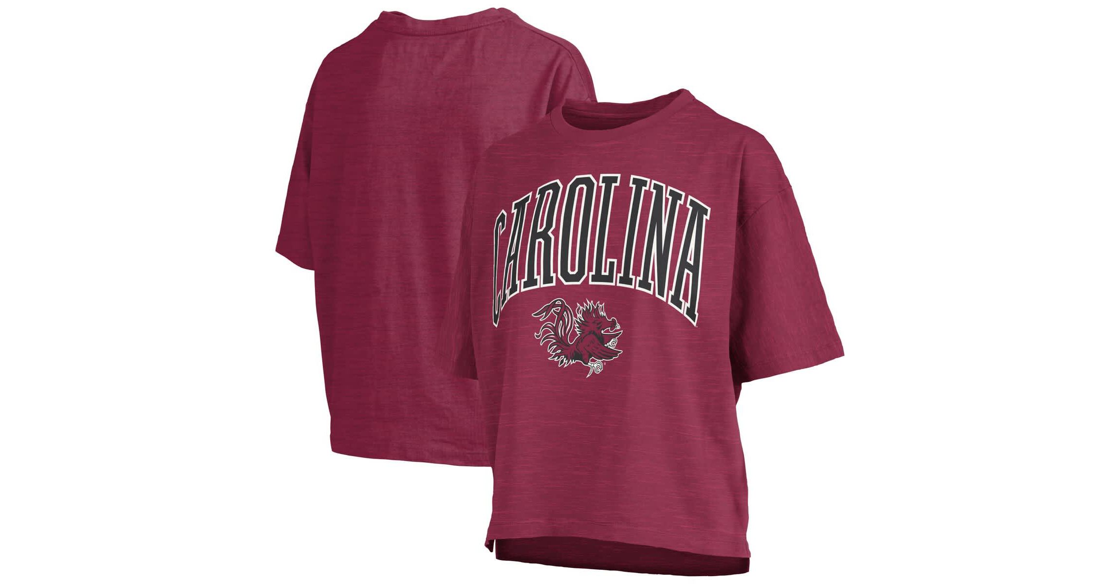 NCAA South Carolina Gamecocks Nelson Arch Over Logo Waist Length Oversized Slub T-Shirt