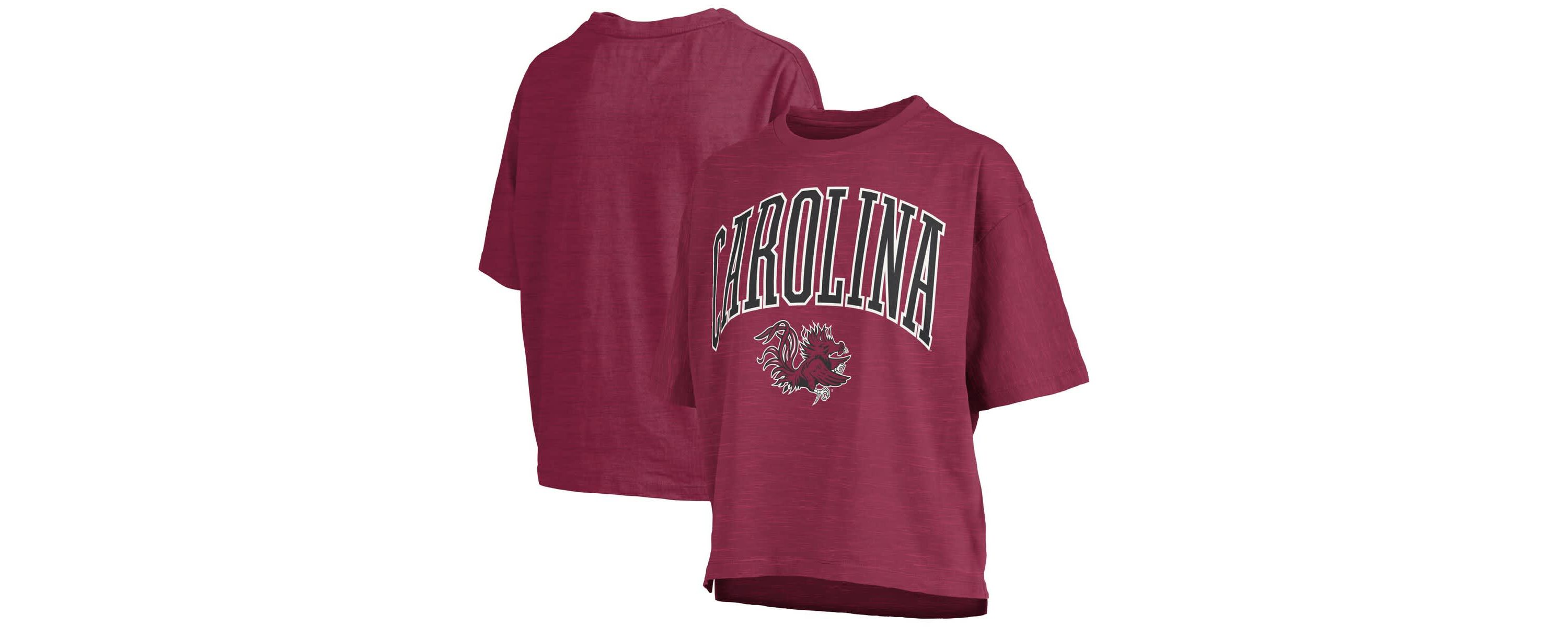 NCAA South Carolina Gamecocks Nelson Arch Over Logo Waist Length Oversized Slub T-Shirt