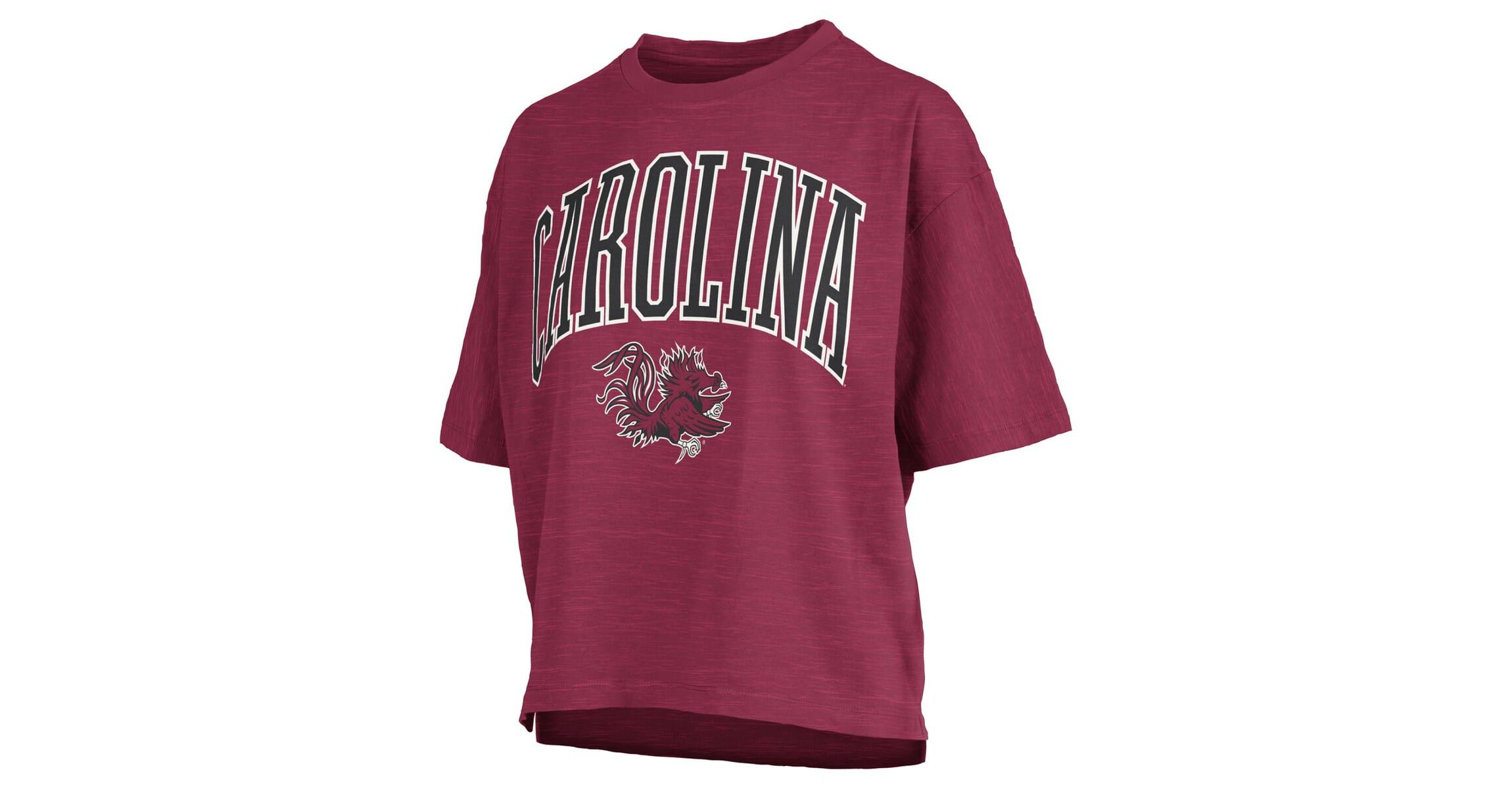 NCAA South Carolina Gamecocks Nelson Arch Over Logo Waist Length Oversized Slub T-Shirt