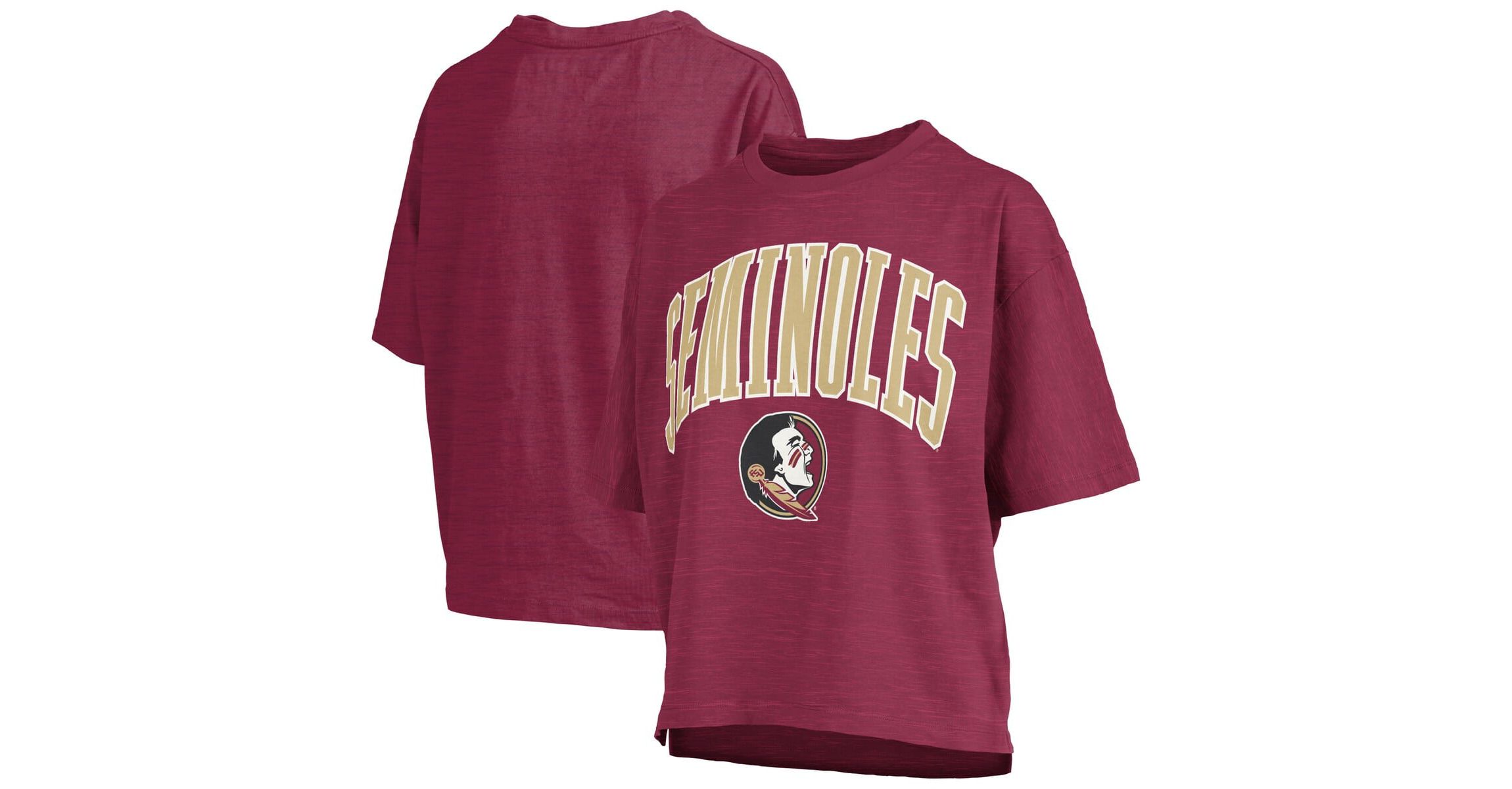 NCAA Florida State Seminoles Nelson Arch Over Logo Waist Length Oversized Slub T-Shirt