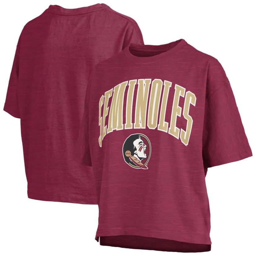 NCAA Florida State Seminoles Nelson Arch Over Logo Waist Length Oversized Slub T-Shirt