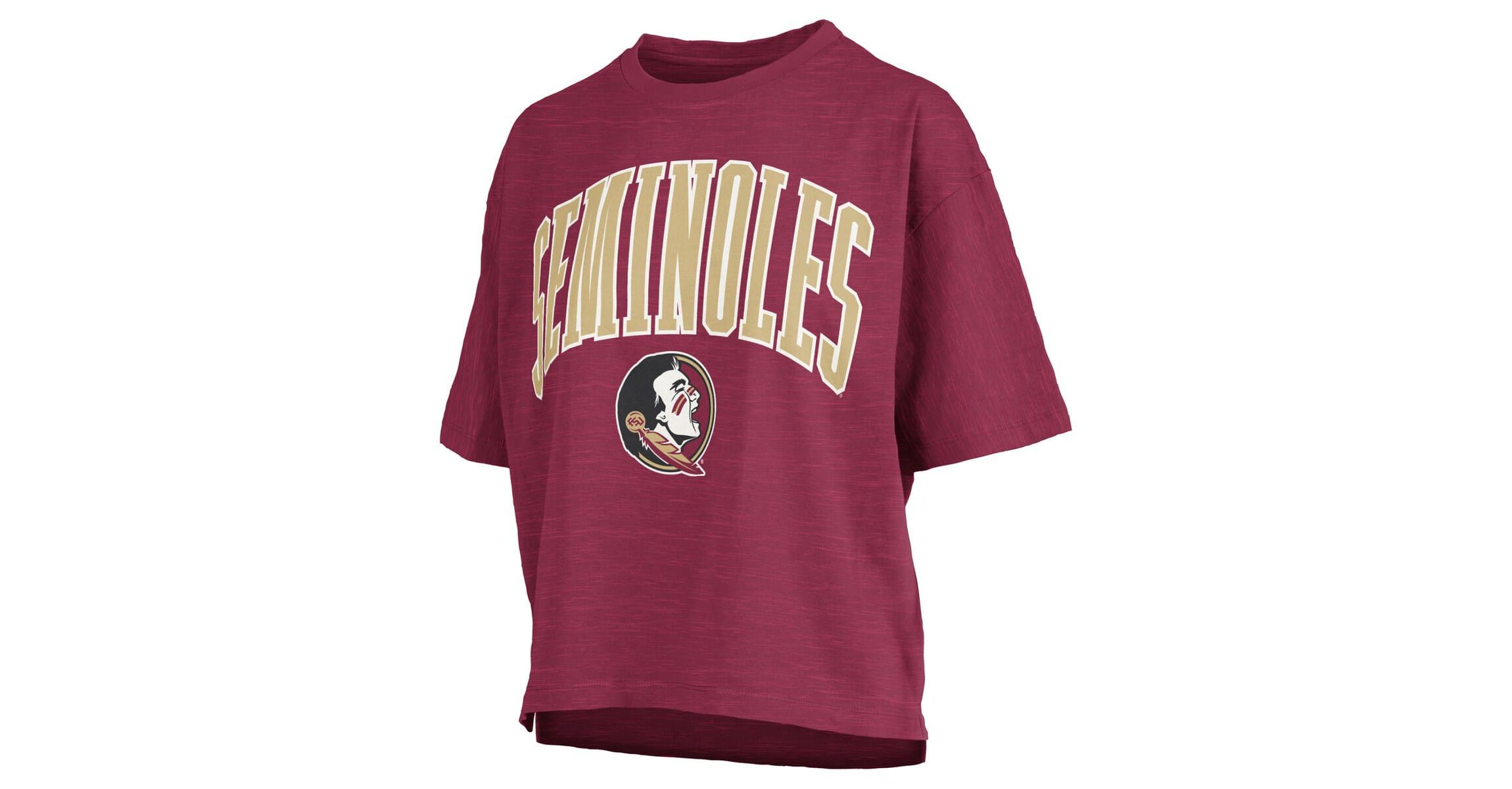 NCAA Florida State Seminoles Nelson Arch Over Logo Waist Length Oversized Slub T-Shirt