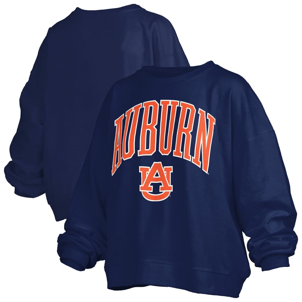 NCAA Auburn Tigers Janise Arch Over Logo Waist Length Oversized Pullover Sweatshirt