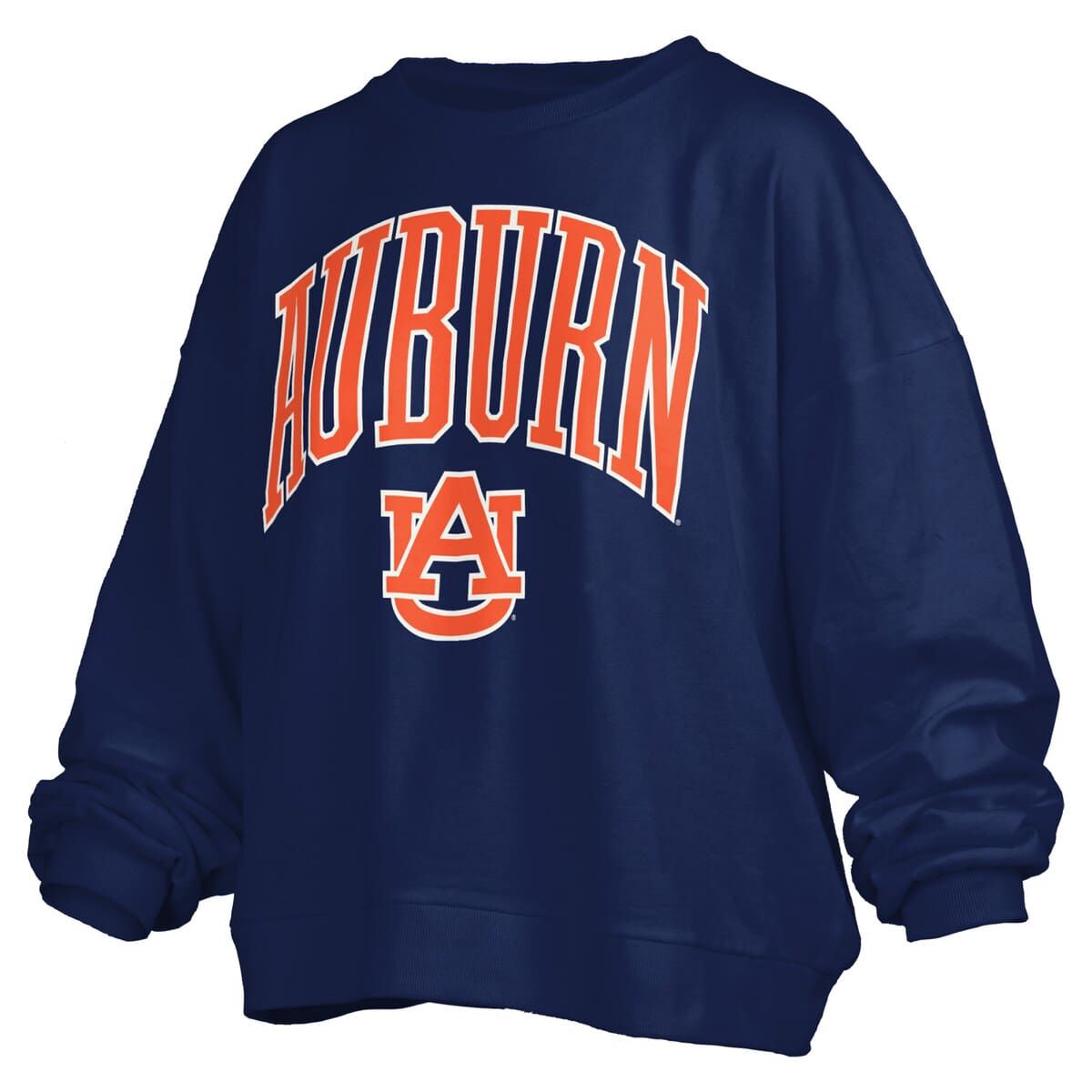 NCAA Auburn Tigers Janise Arch Over Logo Waist Length Oversized Pullover Sweatshirt