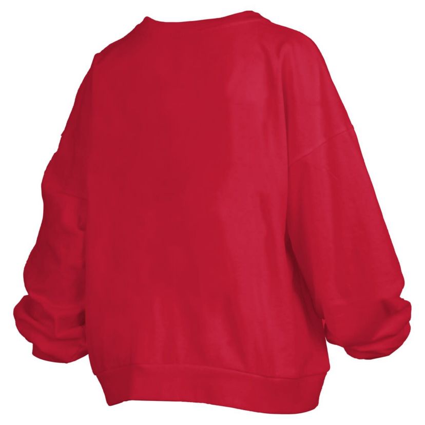 NCAA Georgia Bulldogs Janise Arch Over Logo Waist Length Oversized Pullover Sweatshirt