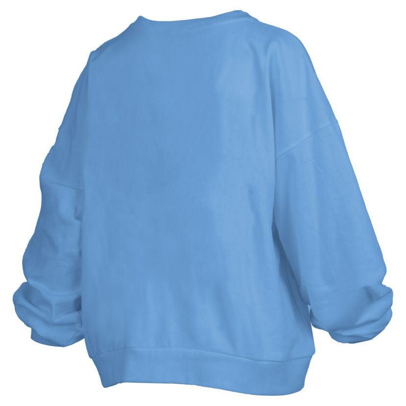 NCAA Carolina North Carolina Tar Heels Janise Arch Over Logo Waist Length Oversized Pullover Sweatshirt