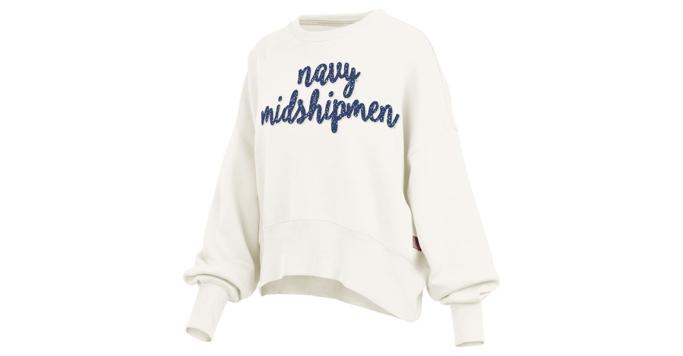 Navy Midshipmen NCAA Midshipmen Oversized Chelsea Waist Length Pullover Sweatshirt