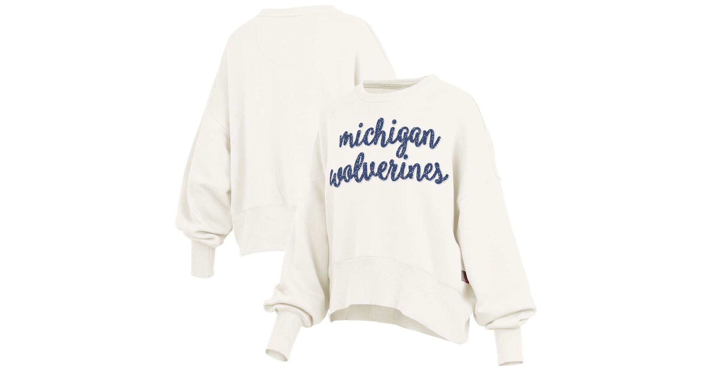 NCAA Michigan Wolverines Oversized Chelsea Waist Length Pullover Sweatshirt