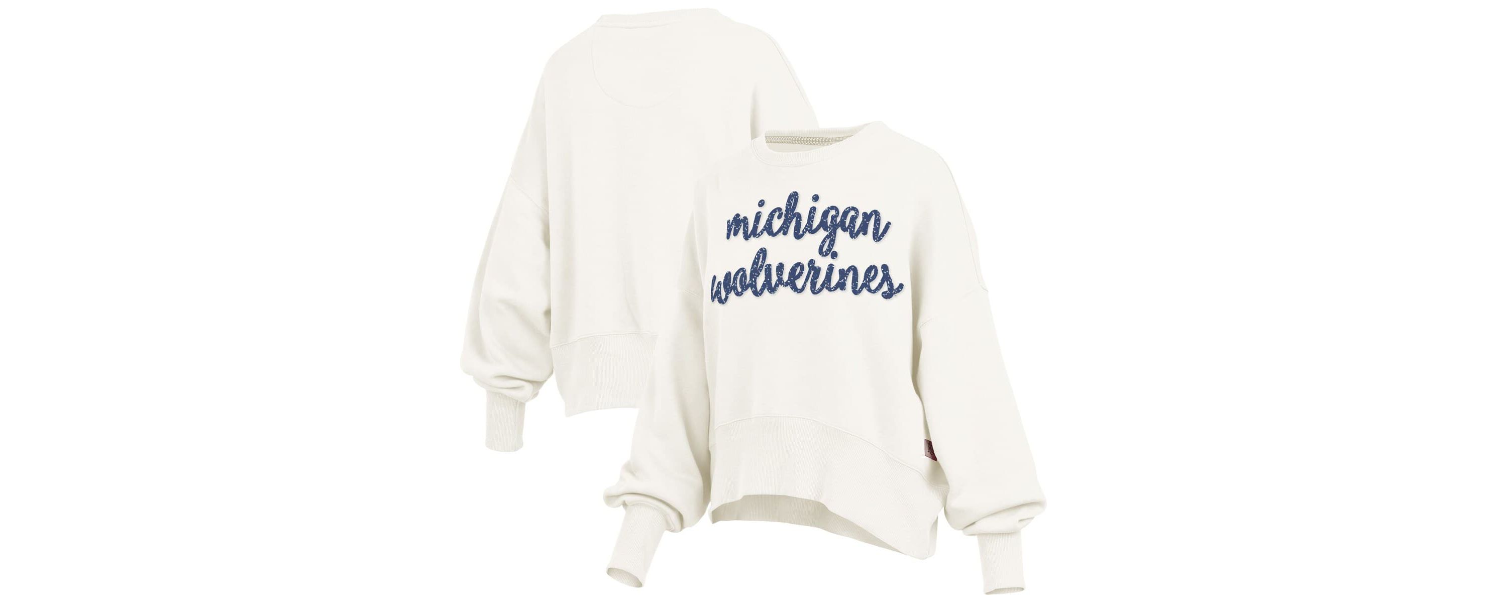NCAA Michigan Wolverines Oversized Chelsea Waist Length Pullover Sweatshirt