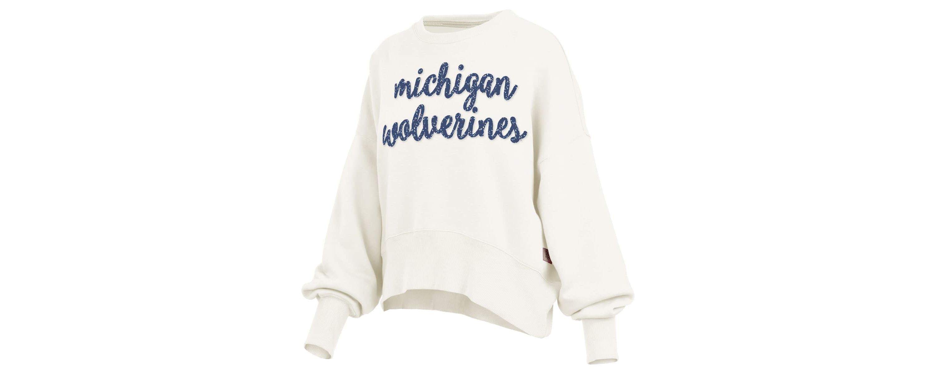 NCAA Michigan Wolverines Oversized Chelsea Waist Length Pullover Sweatshirt
