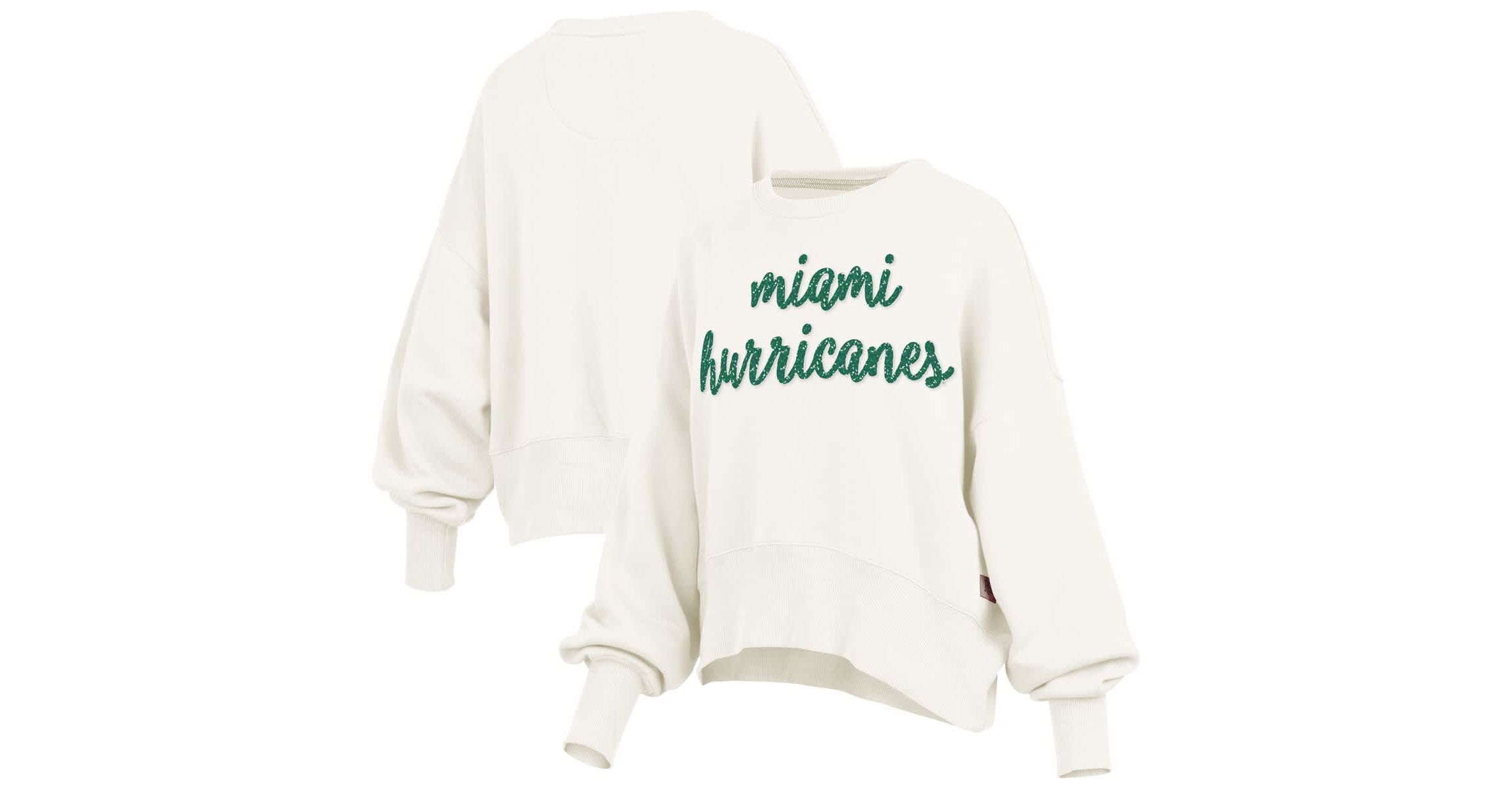 Miami (FL) Hurricanes NCAA Miami Hurricanes Oversized Chelsea Waist Length Pullover Sweatshirt