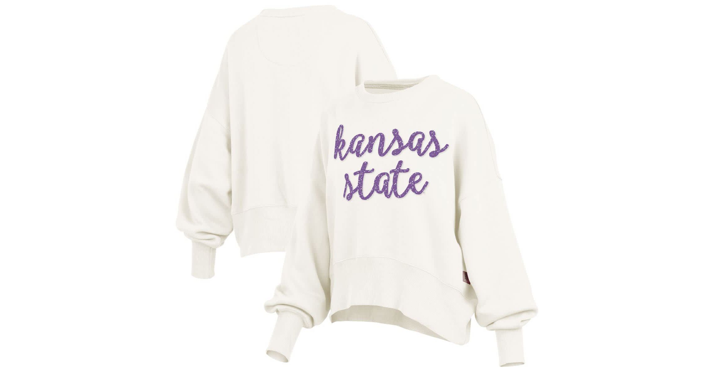 NCAA Kansas State Wildcats Oversized Chelsea Waist Length Pullover Sweatshirt