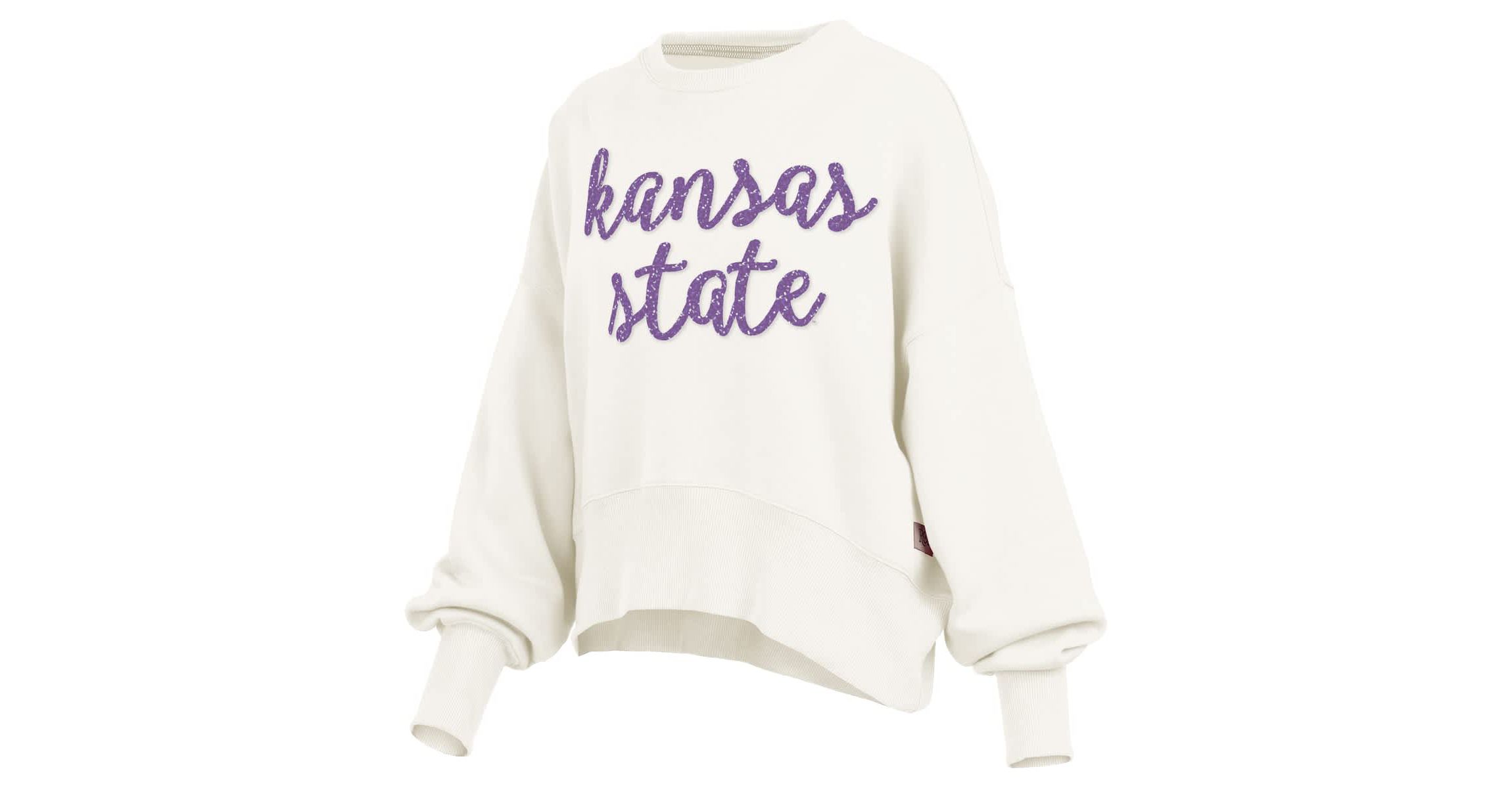 NCAA Kansas State Wildcats Oversized Chelsea Waist Length Pullover Sweatshirt